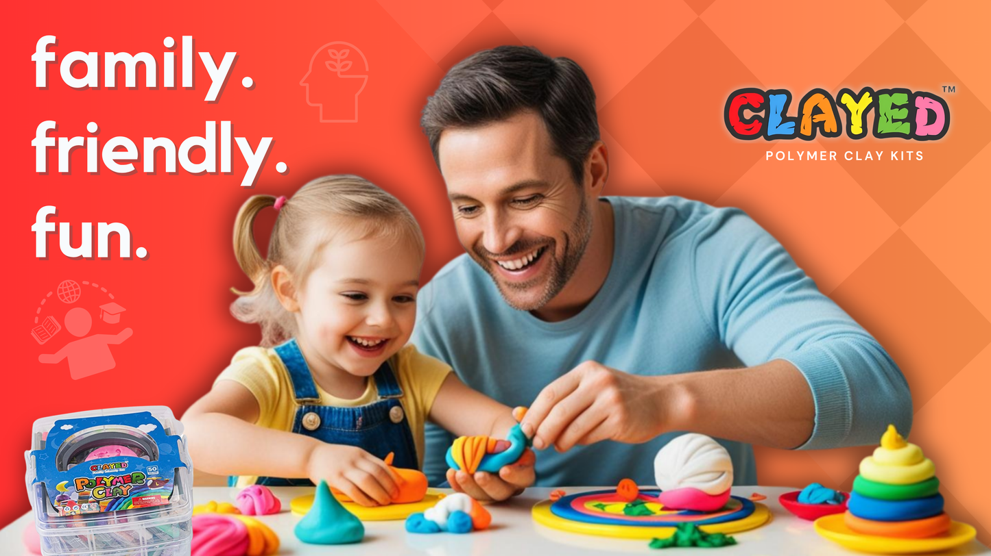 Unleash Your Inner Artist with the CLAYED 50-Color Polymer Clay Kit!