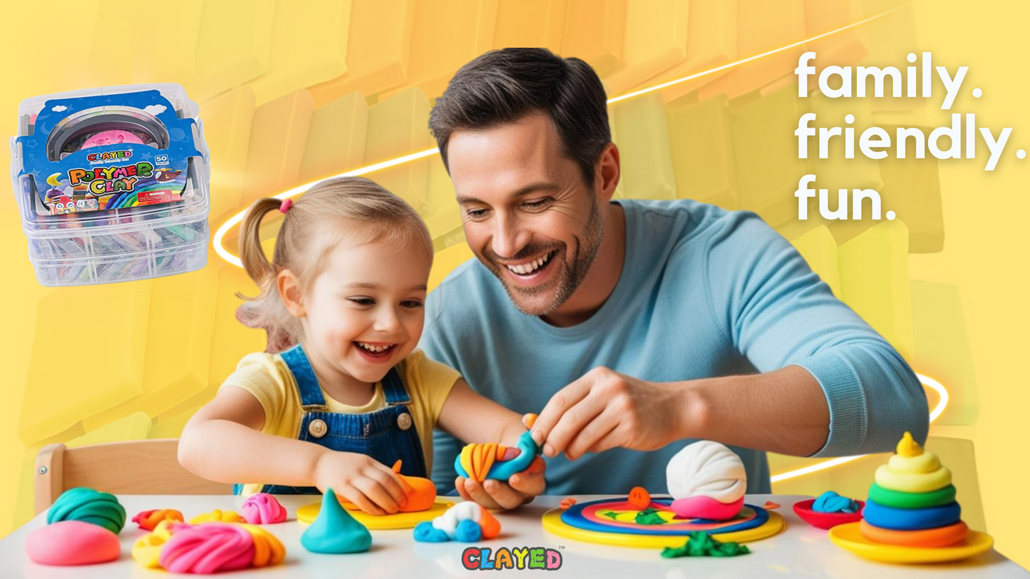 CLAYED 50-Color Polymer Clay Kit